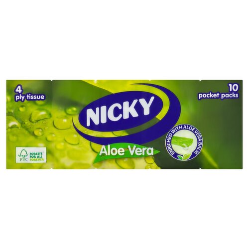 Nicky Aloe Vera Pocket Tissues (10 Piece)