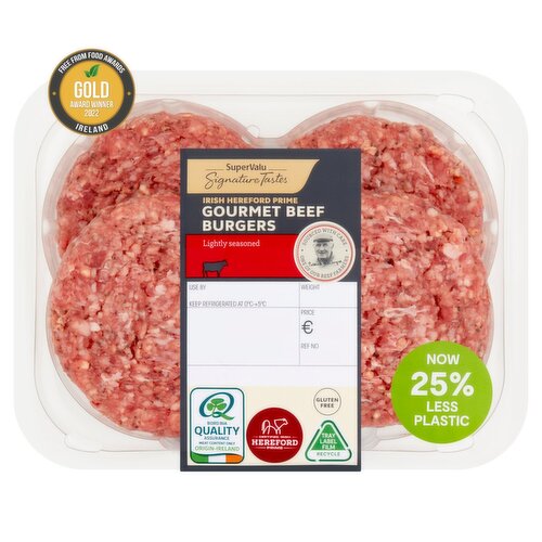 SuperValu Signature Tastes Irish Hereford Prime Gourmet Beef Burgers (568 g)