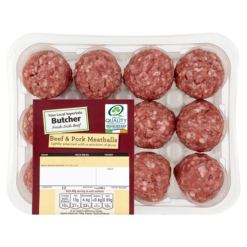 SuperValu Fresh Irish Beef & Pork Meatballs (180 g)