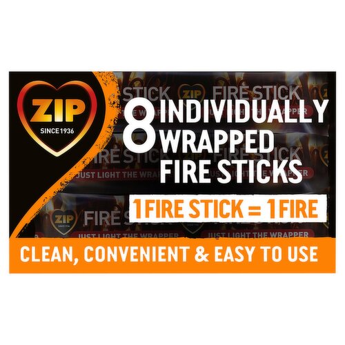 Zip Individually Wrapped Fire Sticks 8 Pack (8 Piece)