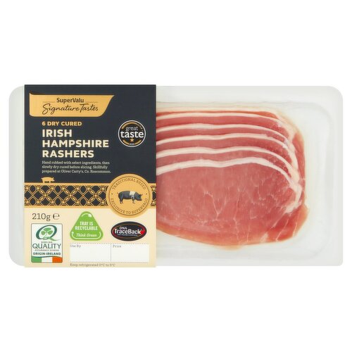 SuperValu Signature Tastes 6 Dry Cured Irish Hampshire Rashers (210 g)