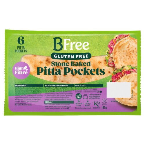 BFree Gluten Free Stone Baked Pitta Pockets 6 Pack (192 g)