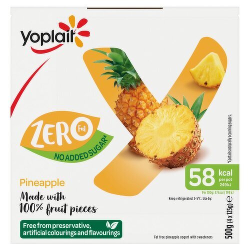 Yoplait 0% Pineapple Strained Yogurt 4 Pack (125 g)