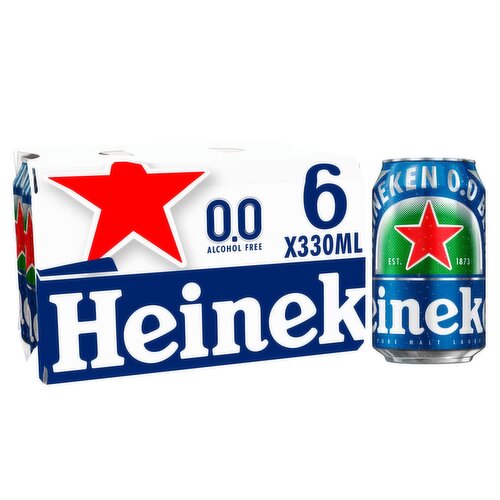 Heineken 0.0 Lager Can 6 Pack (330 ml)