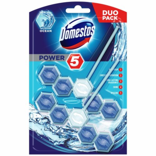 Domestos Power 5 Ocean Toilet Rim Block  (110 g)