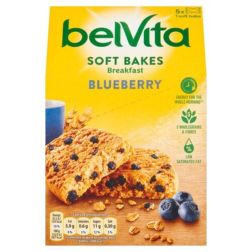 Belvita Breakfast Biscuits Soft Bakes Blueberry 5 Pack (250 g)