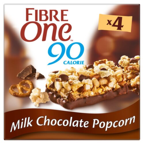 Fibre One Milk Chocolate Popcorn & Pretzel Bars 4 Pack (84 g)