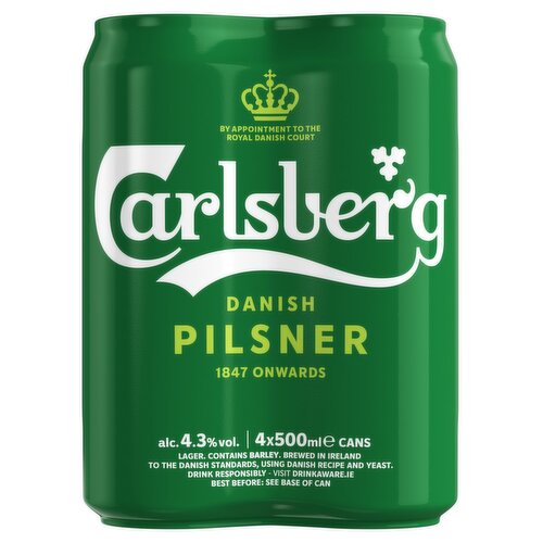 Carlsberg Lager Can 4 Pack (500 ml)