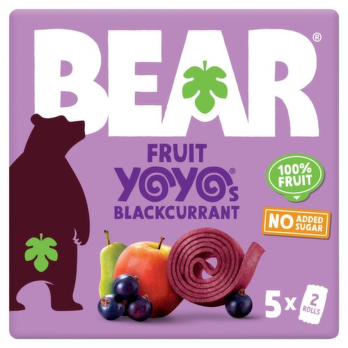 Bear Blackcurrant Yoyo Pure Fruit Rolls 5 Pack (100 g)