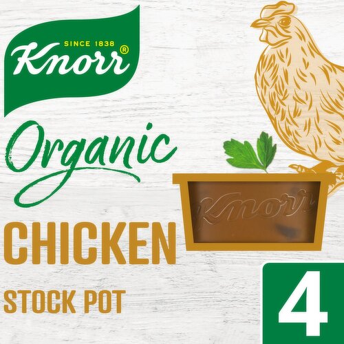Knorr Organic Chicken Stock 4 Pots (104 g)