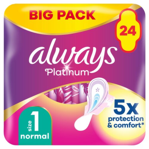 Always Platinum Normal Pads with Wings 24 Pack (24 Piece)