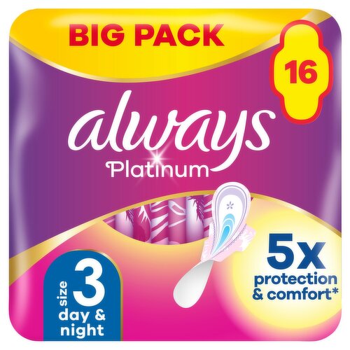 Always Platinum Night Pads with Wings (16 Piece)