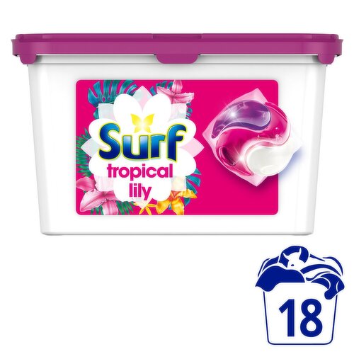 Surf Tropical Lily Capsule Washing Detergent 18 Wash  (18 Piece)