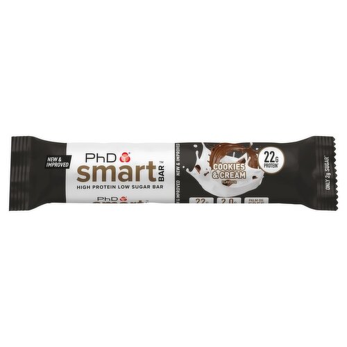 PhD Low Sugar Cookies & Cream Flavour Protein Bar (64 g)