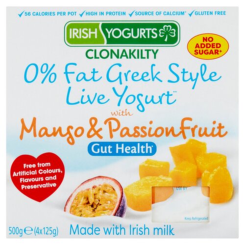 Irish Yogurts Live Yogurt with Mango & Passionfruit 4 Pack (125 g)