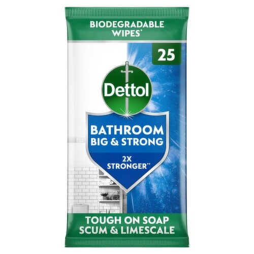 Dettol Big & Strong Antibacterial Bathroom Wipes (25 Piece)