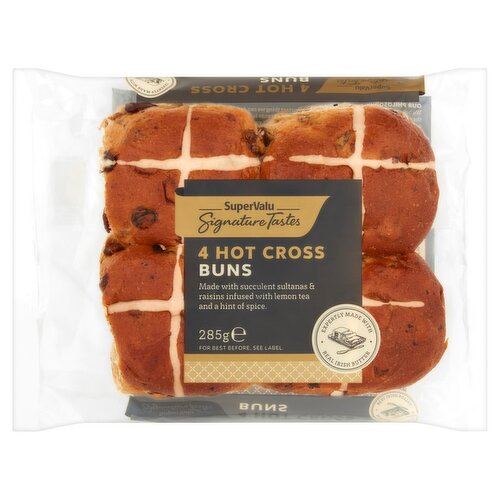 SuperValu Signature Tastes Hot Cross Buns 4 Pack (285 g)