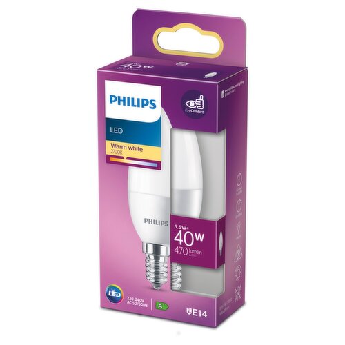 Philips LED 40W E14 Warm White Light Bulb (1 Piece)