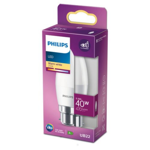 Philips LED 40W B22 Warm White Light Bulb (1 Piece)