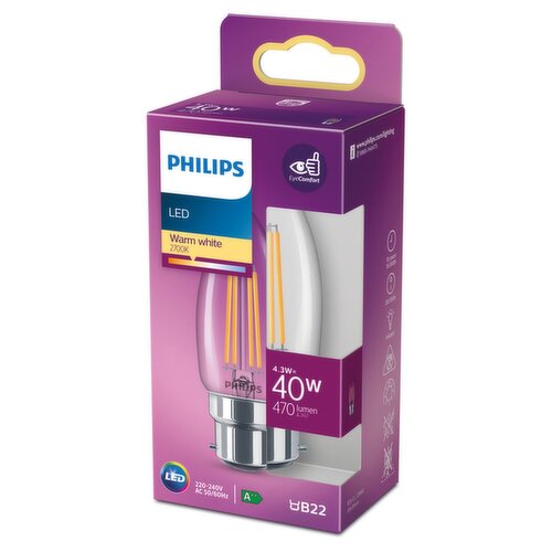 Philips LED 40W B22 Candle Light Bulb (1 Piece)