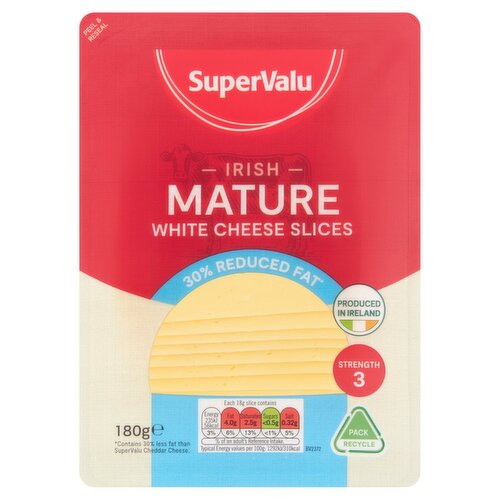 SuperValu Mature White Reduced Fat Cheese Slices (180 g)