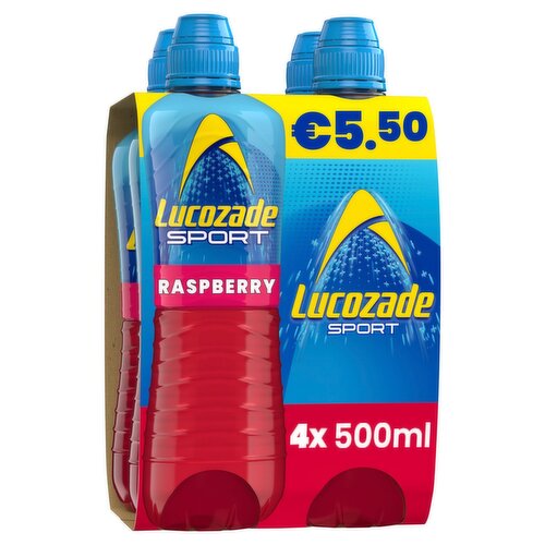 Lucozade Sport Raspberry Drink Bottle 4 Pack (500 ml)