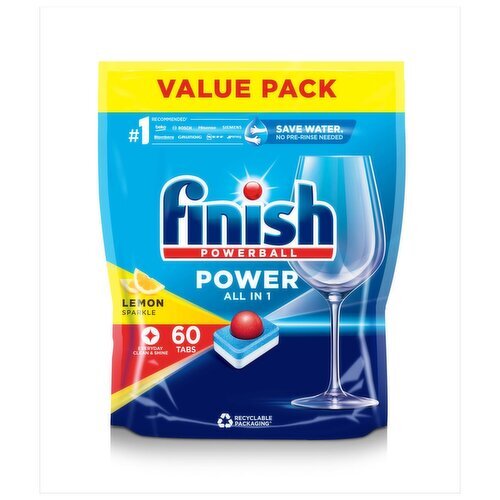 Finish All in 1 Lemon Dishwasher Tablets (60 Piece)