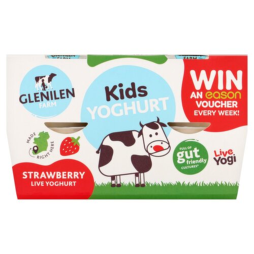 Glenilen Farm Kids Live Strawberry Yoghurt 4 Pack (360 g)