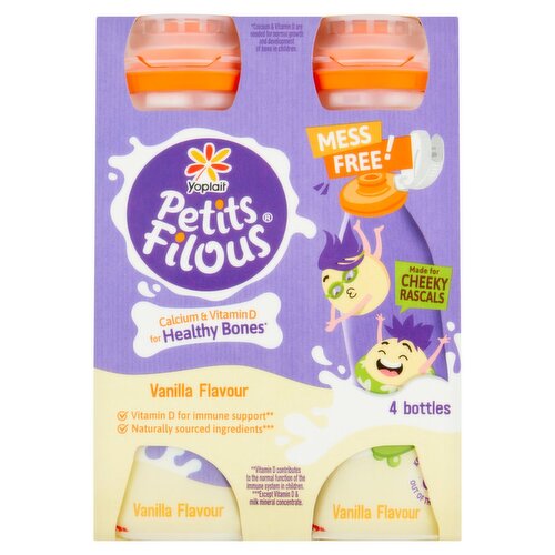 Yoplait Petits Filous Vanilla Yogurt Drinks 4 Pack (400 g)