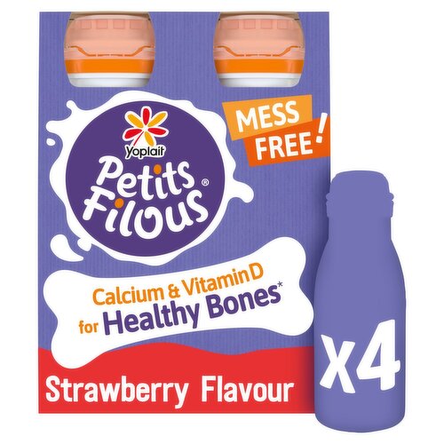 Petits Filous Mess Free Strawberry Drink 4 Pack (400 g)