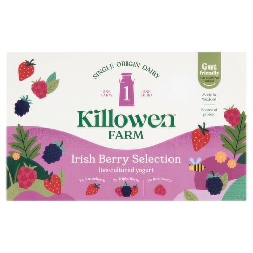 Killowen Farm Irish Berry Selection Yogurt 6 Pack (750 g)