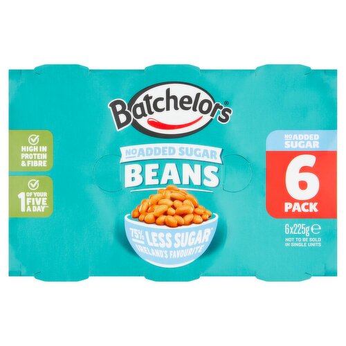 Batchelors Baked Beans No Added Sugar 6 Pack (225 g)