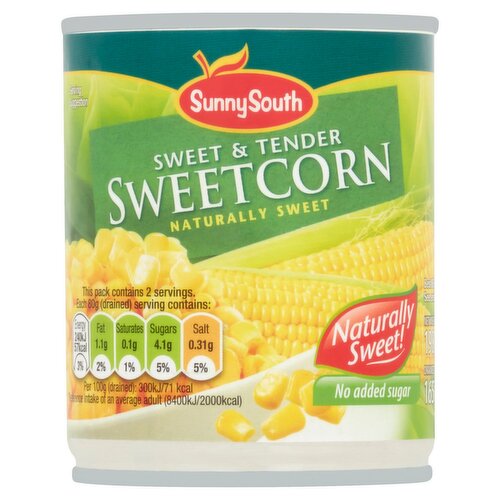 Sunny South Sweetcorn Naturally Sweet (Normal Salt) (198 g)