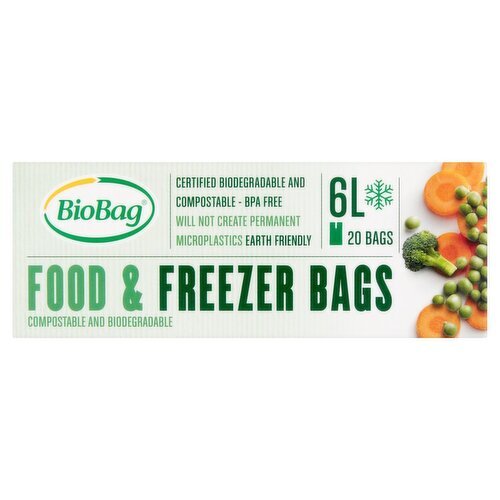 Biobag Freezer & Food Storage Bags 6 Ltr (20 Piece)