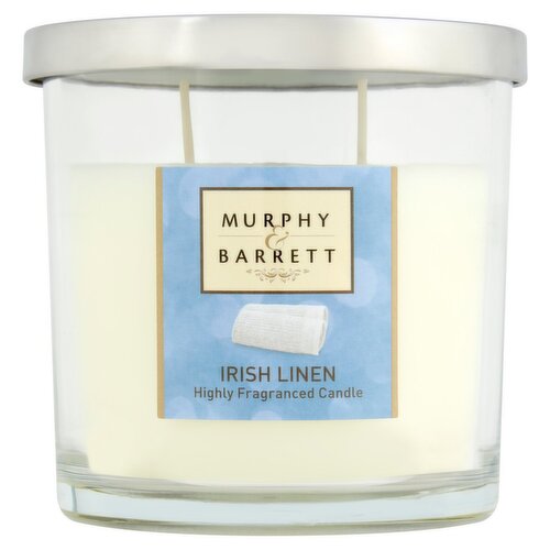 M&B 12oz Glass Candle Irish Linen (1 Piece)