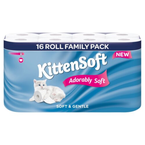 Kittensoft White 16 Roll (16 Roll)