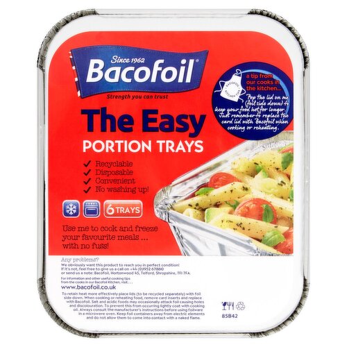 Bacofoil The Easy Portion Trays with Lids 6 Pack (1 Piece)