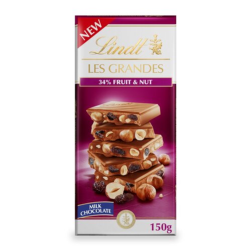 Lindt Les Grandes Fruit & Nut Milk Chocolate Bar (150 g)