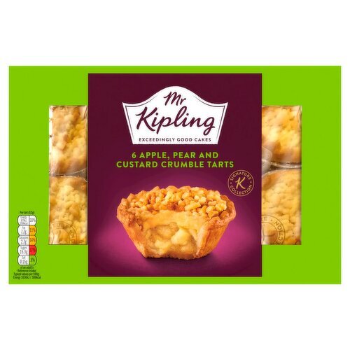 Mr Kipling Apple Pear and Custard Tarts 6 Pack (325 g)