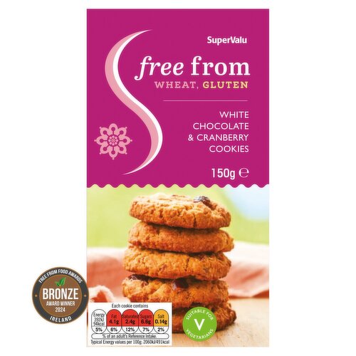 SuperValu Free From White Chocolate & Cranberry Cookies (150 g)