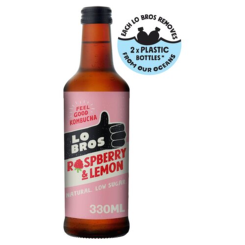 Lo Bros Organic Kombucha - Raspberry & Lemon (330 ml)