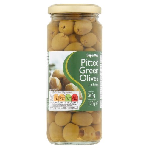 SuperValu Pitted Green Olives In Brine (340 g)