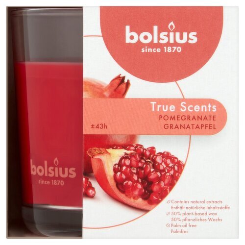 Bolsius True Scents Large Glass Candle Pomegranate (1 Piece)