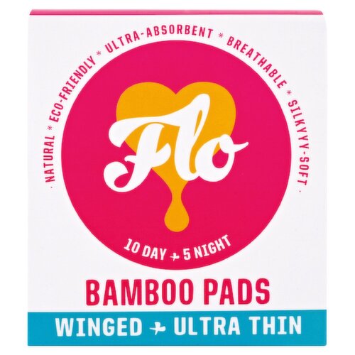 Flo Bamboo Winged Ultra Thin Pads (15 Piece)