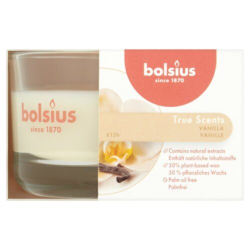 Bolsius True Scents Small Glass Candle Vanilla (1 Piece)