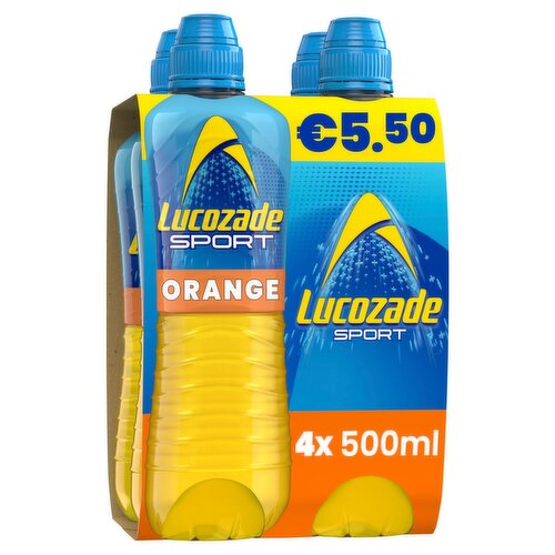 Lucozade Sport Orange Drink Bottle 4 Pack (500 ml)