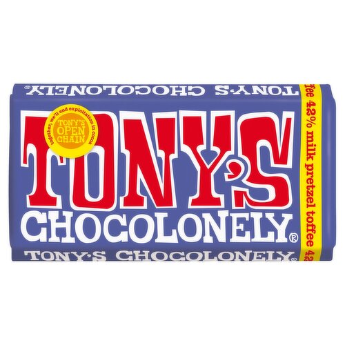 Tony's Chocolonely Dark Milk Chocolate Pretzel & Toffee Bar (180 g)