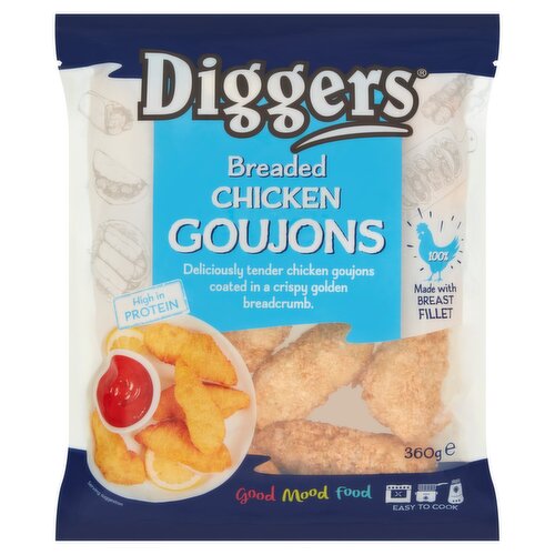 Diggers Plain Breaded Chicken Goujons (360 g)