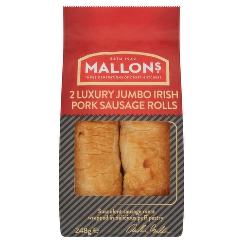 Mallons Jumbo Irish Pork Sausage Rolls 2 Pack (248 g)