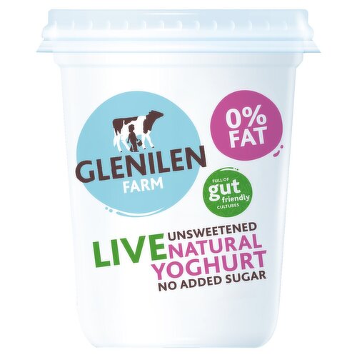 Glenilen Farm 0% Fat Live Natural Yoghurt (500 g)